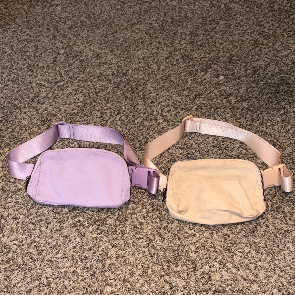 Kids Pastel Belt Bags Set, Purple & Light Pink